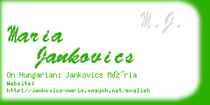 maria jankovics business card